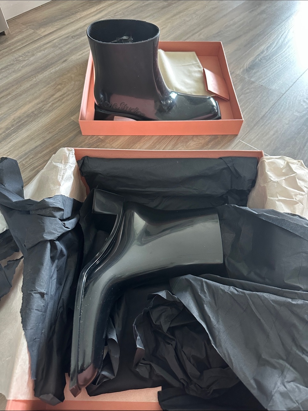Acne Studios Black Rubber Ankle Boots